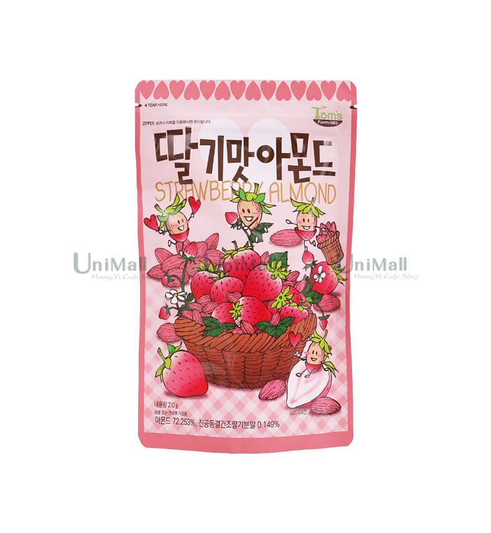 Hạnh nhân tẩm dâu tây Tom's Farm