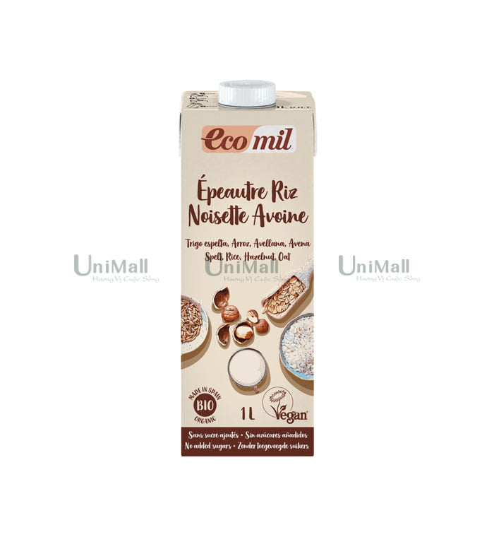 Ecomil Spelt rice oat hazelnut drink Bio
