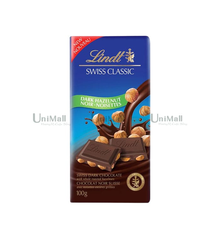 Lindt SWISS CLASSIC Hazelnut Dark Chocolate Bar