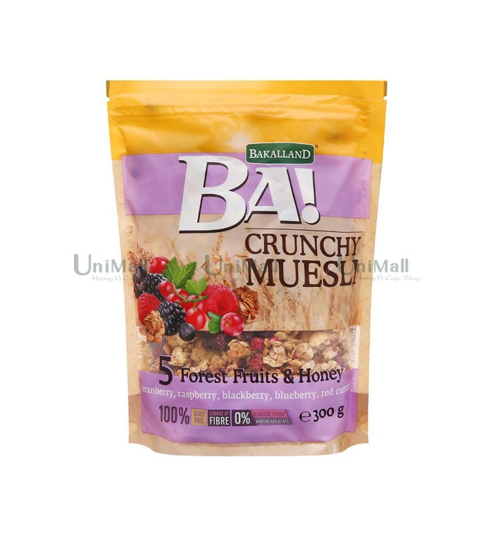 Ngũ cốc 5 loại trái cây rừng và mật ong BAKALLAND
