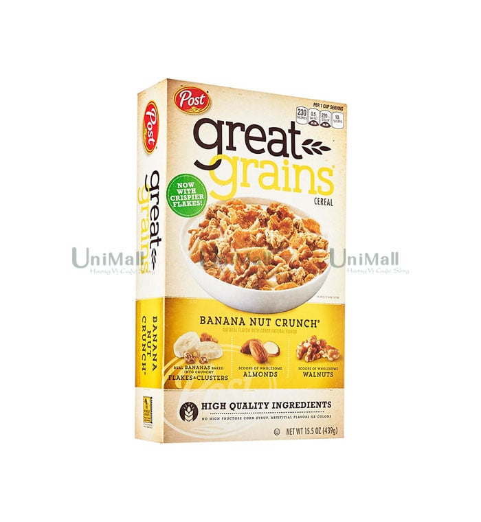 Ngũ cốc giòn lẫn chuối, hạt óc chó và hạnh nhân POST