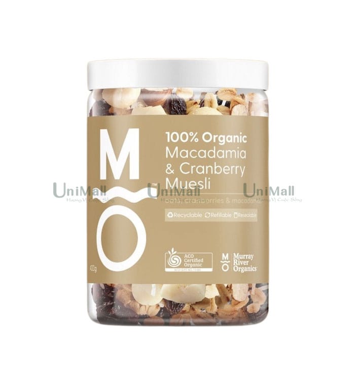 Ngũ cốc hữu cơ Macca & nam việt quất Murray River Organics